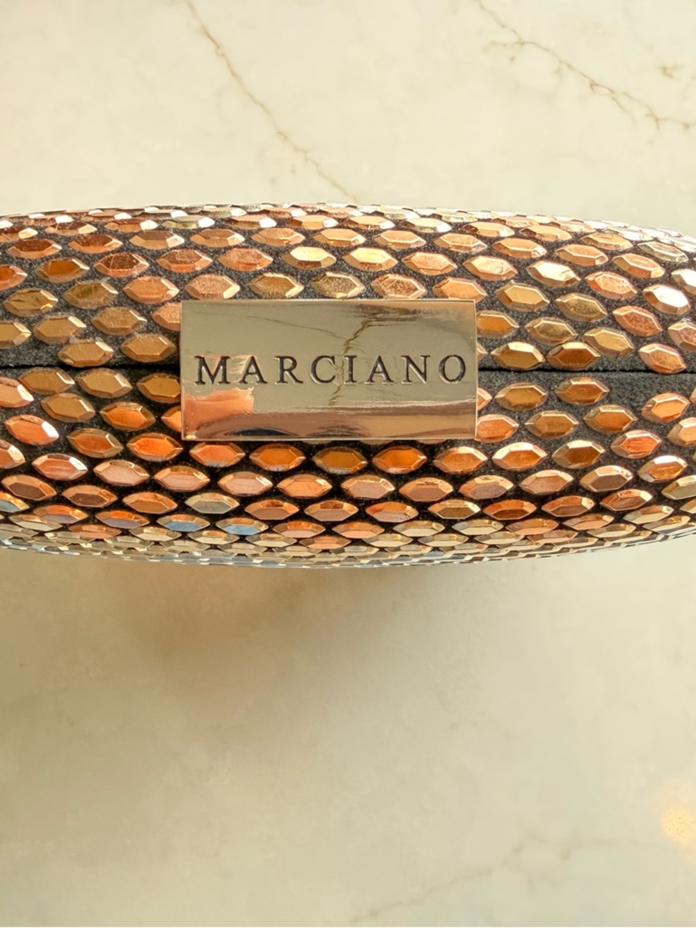 Marciano Metallic Mesh Clutch in Gold and Rose - Picture 2 of 7